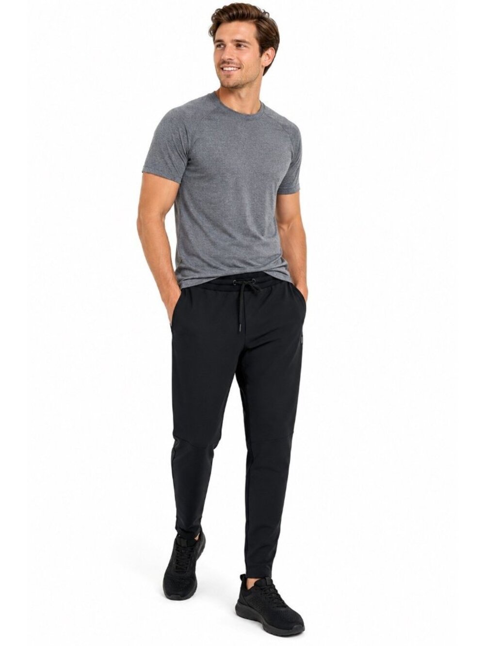 UNRL Performance Pants Joggers Men's Medium Black Stretch Tech Golf Athleisure